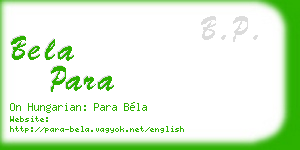 bela para business card